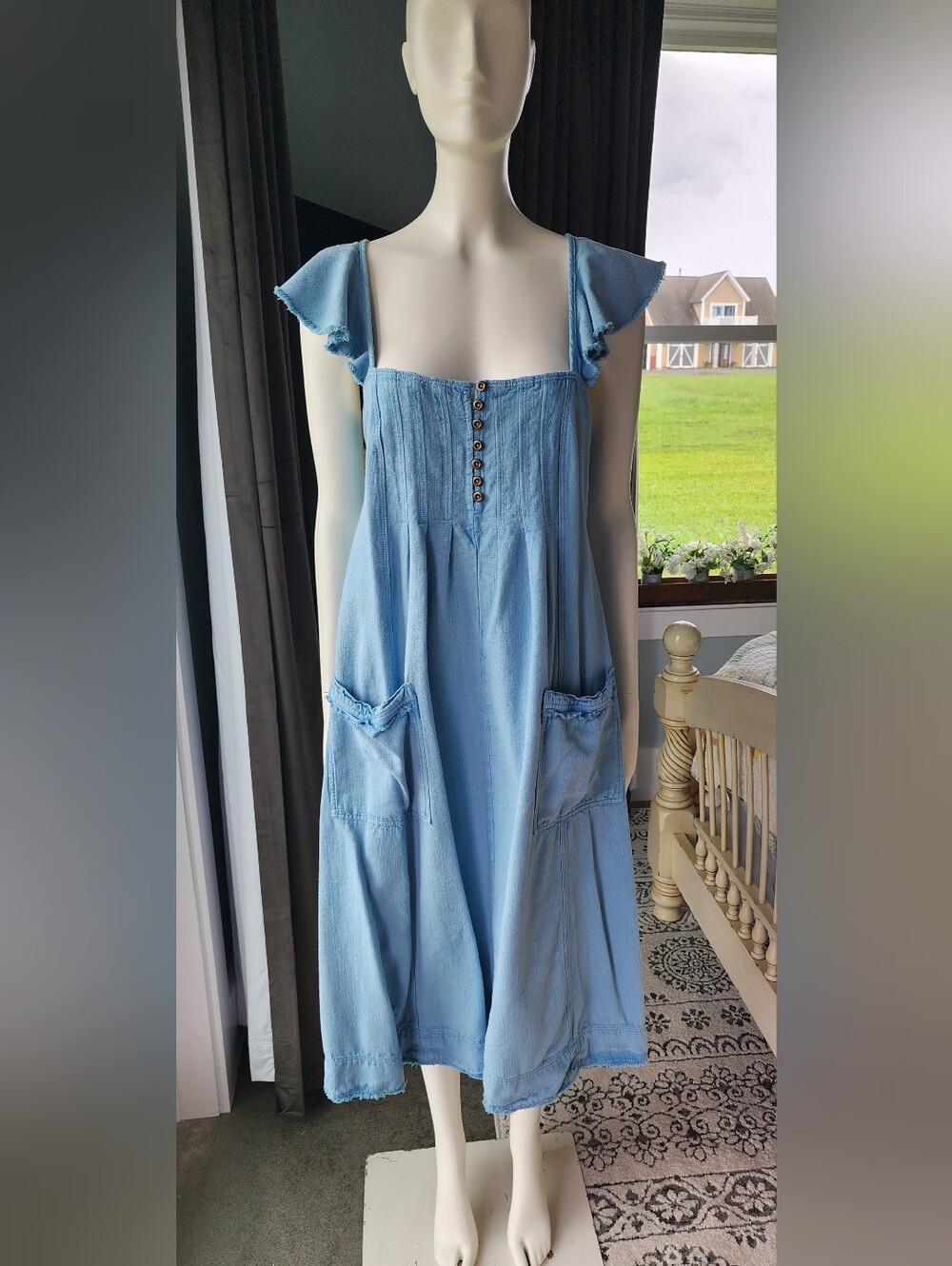 Pilcro Flutter Sleeve Midi Dress By Anthropologie Sz S